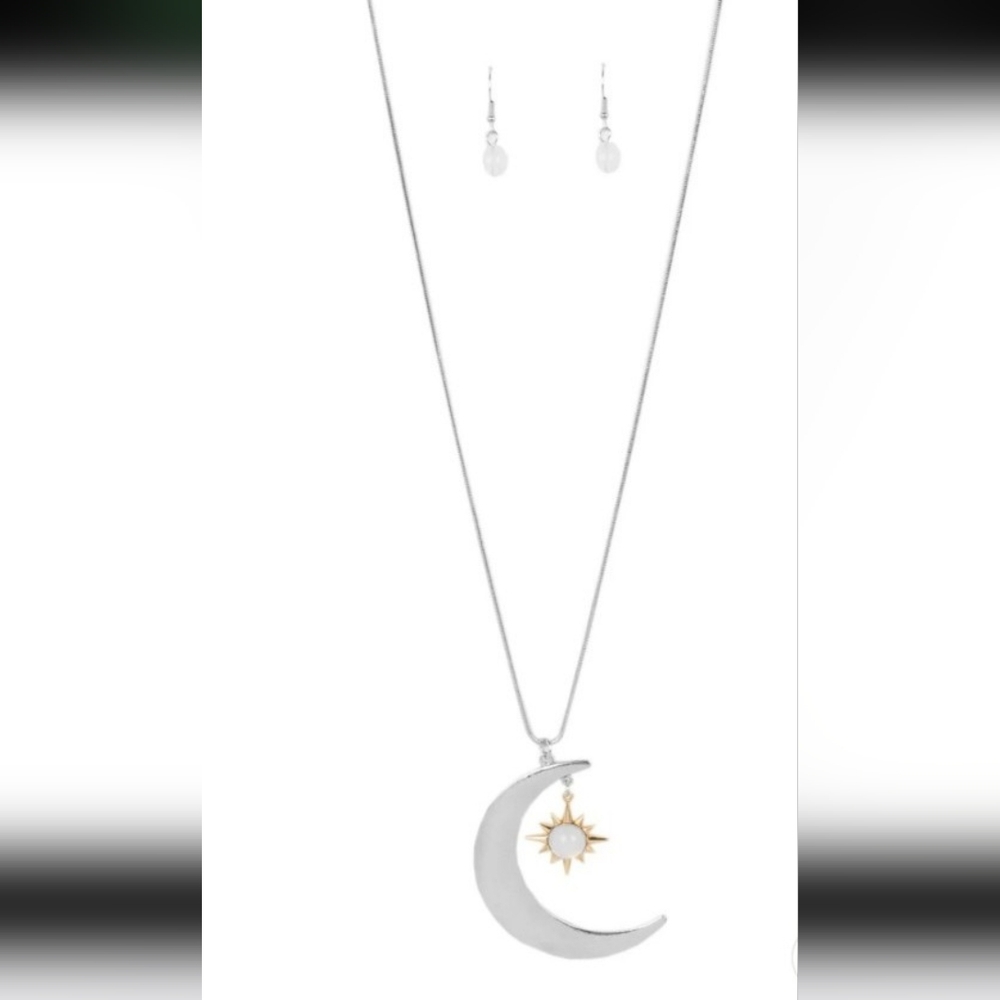 Paparazzi Silver and Gold Statement Necklace Astral Ascension Multi Jewelry
